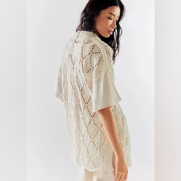 Free People We The Free All Love Club Shirt-Snow Bell-Large-NWT - Picture 2 of 10